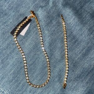 Elegant Gold-plated Women's necklace & bracelet